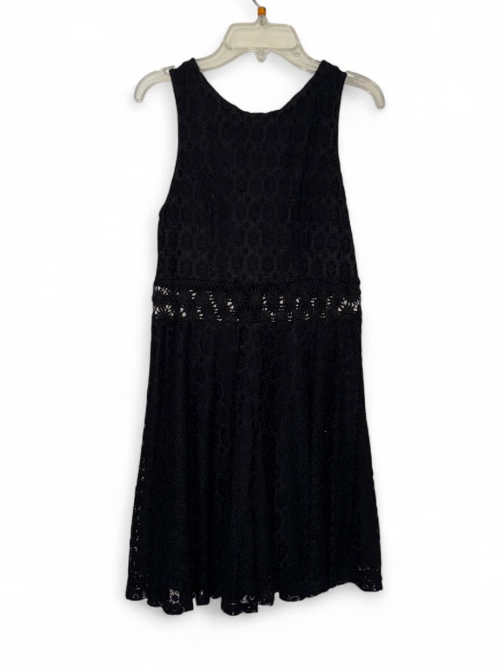 iris Girls Juniors L Black Lace floral Sleeveless Formal fancy Dress